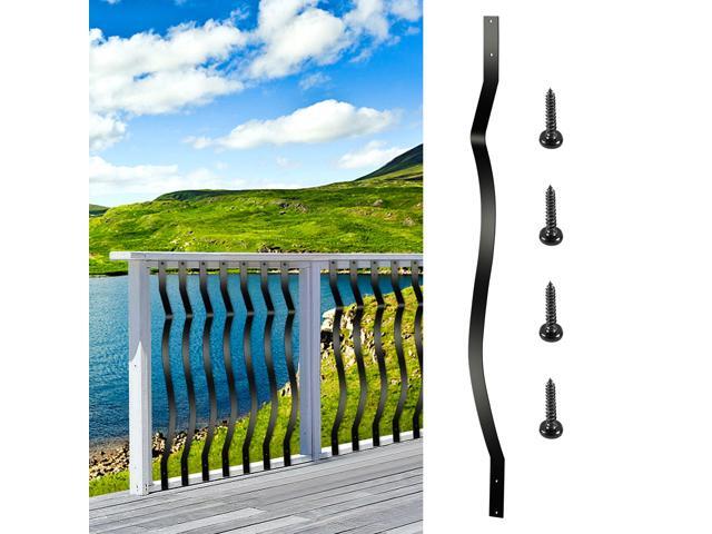 Deck Balusters, 51 Pack Metal Deck Spindles, 32.25/'x1/' Staircase Baluster with Screws, Iron Deck Railing for Wood and Composite Deck, Stylish...