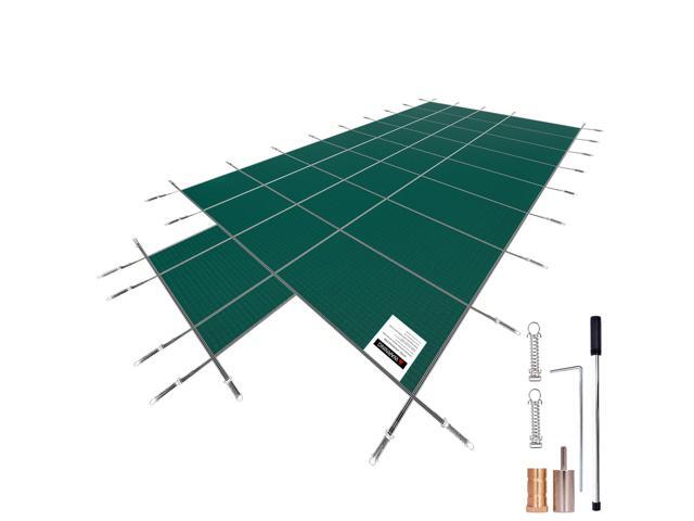 Pool Safety Cover Fits 18x36ft Rectangle Inground Pools, Safety Pool Cover with 4x10ft Center End Step, Mesh Solid Pool Cover with Drainage Holes...