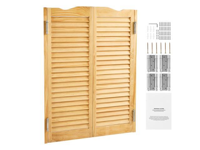 Double Saloon Doors, 36'W x 42' H Arched Top Interior Swinging Cafe Doors, Premium Pine Wood, with Hinges & Hardware Kit, Easy to Install, for...