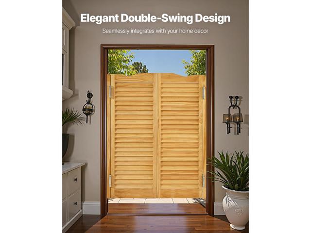 Double Saloon Doors, 36'W x 42' H Arched Top Interior Swinging Cafe Doors, Premium Pine Wood, with Hinges & Hardware Kit, Easy to Install, for...