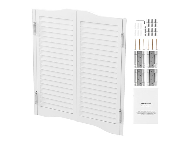 Double Saloon Doors, 36'W x 36' H Arched Top Interior Swinging Cafe Doors, Premium Pine Wood, with Hinges & Hardware Kit, Easy to Install, for...