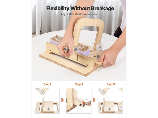 Soap Cutter, 0-2 inch Adjustable Thickness, Wood Soap Slicer with Stainless Steel Adjustable Wire Tension, with Extra Wires, Multi Handmade Cutter...