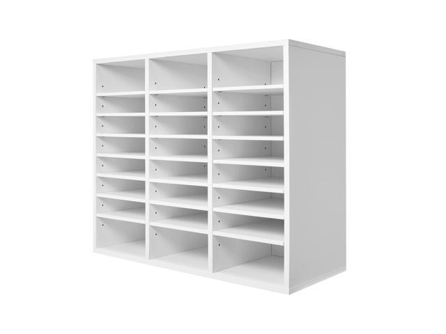 Literature Organizer, 24 Compartments Office Mailbox with Adjustable Shelves, Wooden Mailbox Sorter Medium Density Fiberboard Office Home Classroom...