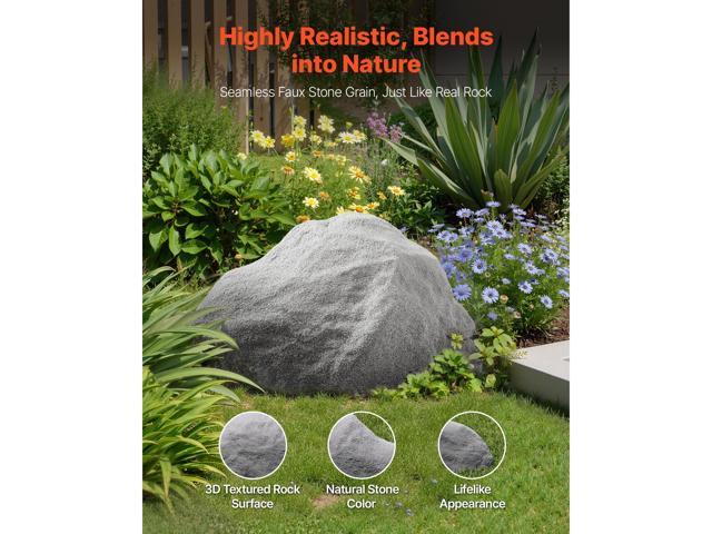 Faux Rock Cover, Outdoor Fake Rock Well Pump Cover, Realistic Natural Texture, Lightweight & Weather-Resistant Artificial Boulder for Landscaping...