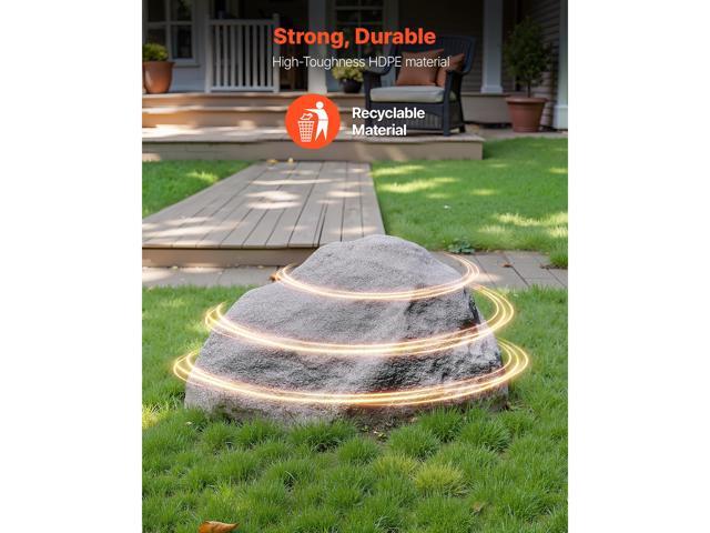 Faux Rock Cover, Outdoor Fake Rock Well Pump Cover, Realistic Natural Texture, Lightweight & Weather-Resistant Artificial Boulder for Landscaping...