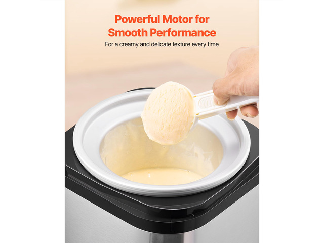 Ice Cream Maker, 2.11 Qt. Large Capacity, Electric Automatic Ice-Cream Machine, with Easy Operation & Cleaning, Stainless Steel Shell, for Homemade...