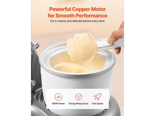 Ice Cream Maker, 1.8 Qt. Capacity, 6-Speed Electric Stand Mixer, with LED Digital Display & Timer, Mixing Paddle, Dough Hook, Splash Guard, for...