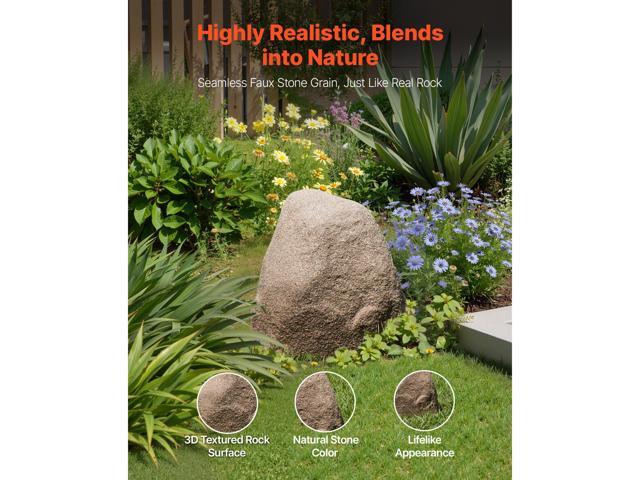 VEVOR Faux Rock Cover, Outdoor Fake Rock Well Pump Cover, Realistic Natural Texture, Lightweight & Weather-Resistant Artificial Boulder for...