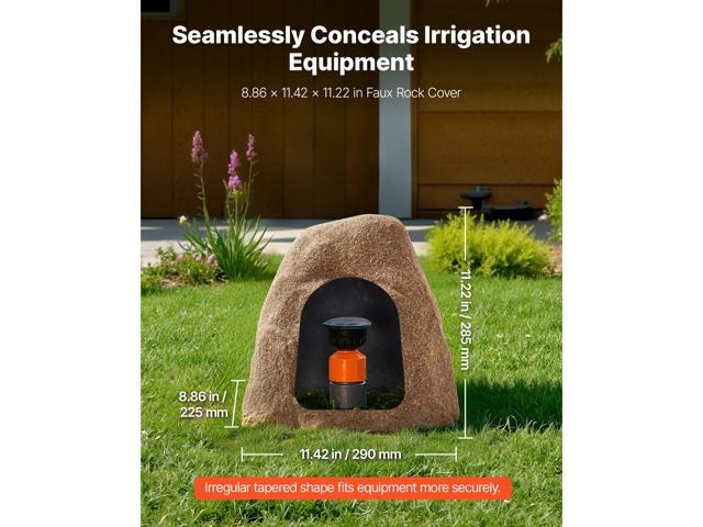 VEVOR Faux Rock Cover, Outdoor Fake Rock Well Pump Cover, Realistic Natural Texture, Lightweight & Weather-Resistant Artificial Boulder for...
