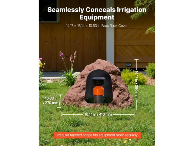 VEVOR Faux Rock Cover, Outdoor Fake Rock Well Pump Cover, Realistic Natural Texture, Lightweight & Weather-Resistant Polyresin Artificial Boulder...