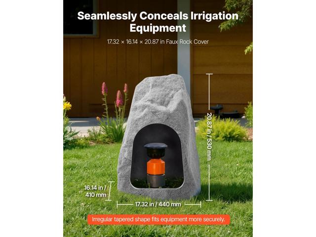 Faux Rock Cover, Outdoor Fake Landscape Rock Well Pump Cover, Realistic Appearance & Seamless Design, Lightweight & Weather-Resistant Artificial...