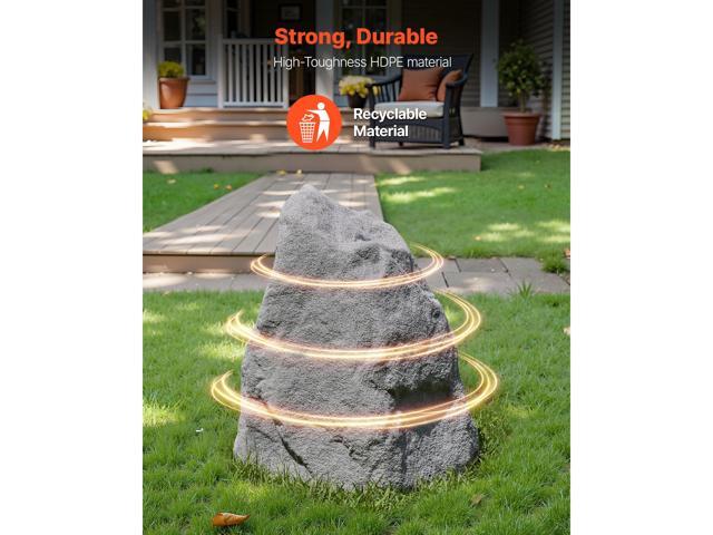 Faux Rock Cover, Outdoor Fake Landscape Rock Well Pump Cover, Realistic Appearance & Seamless Design, Lightweight & Weather-Resistant Artificial...