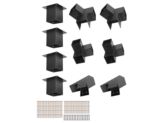 VEVOR 4x4 Inch Pergola Bracket Kit Inner 3.5x3.5 3- and 4-Way Brackets for Gazebo