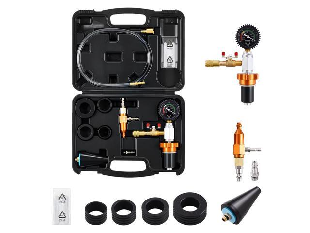 Radiator Vacuum Refill Kit, Automotives Cooling System Vacuum & Purge Fill Tool with Gauge, Portable Radiator Coolant Filling Kit with Toolbox,...