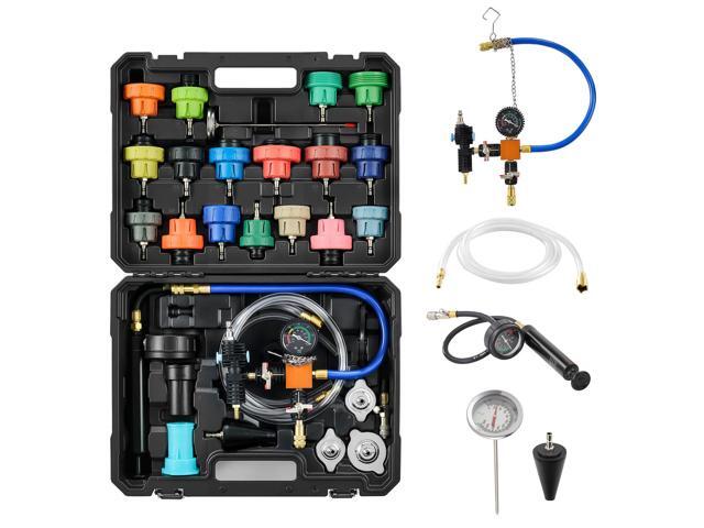 Coolant Pressure Tester Kit, 47Pcs Radiator Vacuum Refill Kit with 3 Metal Adapters, Universal Fit, Automotive Cooling System Pressure Tester Tool,...