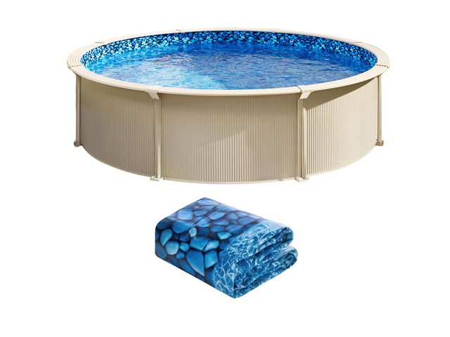 24-ft Round Above Ground Pool Liner, Overlap Pool Liners, Standard Gauge Vinyl, 48-to-54inch Wall Height, Designed for Steel Sided Above-Ground...