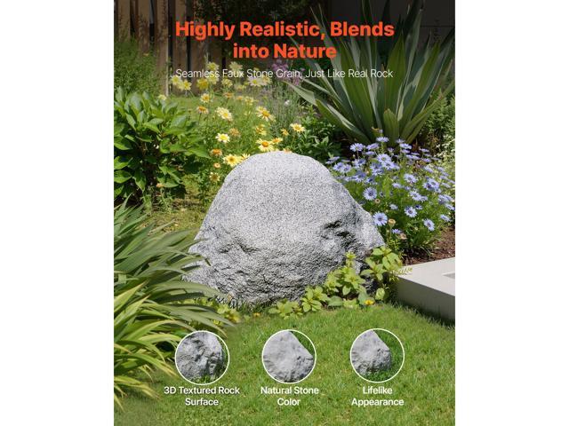 Faux Rock Cover, Outdoor Fake Rock Well Pump Cover, Realistic Natural Texture, Lightweight & Weather-Resistant Polyresin Artificial Boulder for...