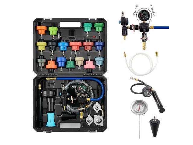Coolant Pressure Tester Kit, 47Pcs Radiator Vacuum Refill Kit with 3 Metal Adapters, Universal Fit, Automotive Cooling System Pressure Tester Tool,...