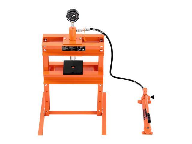 Hydraulic Shop Press, 10 T H-Frame Shop Press with Press Plate & H-shaped Base, Stable Garage Floor Adjustable Hydraulic Press with Relief Valve,...