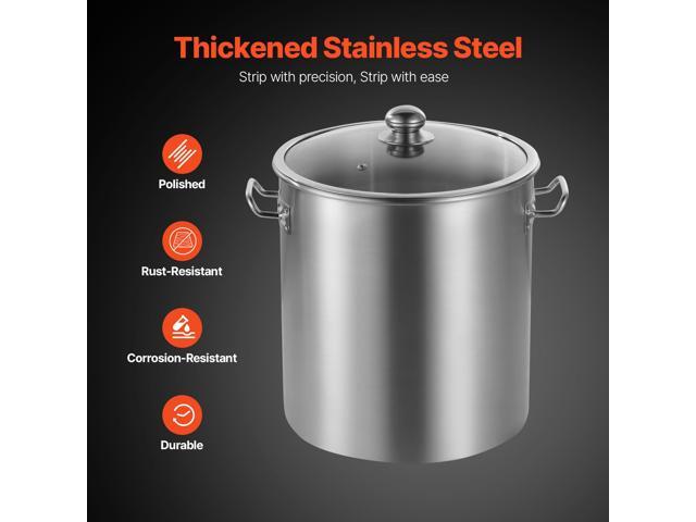 Stainless Steel Stockpot, 24 Quart Cooking Pots, Cookware Sauce Pot with Lid, and Handle, Heavy Duty Commercial Grade Stock Pot, Sanding Treatment,...