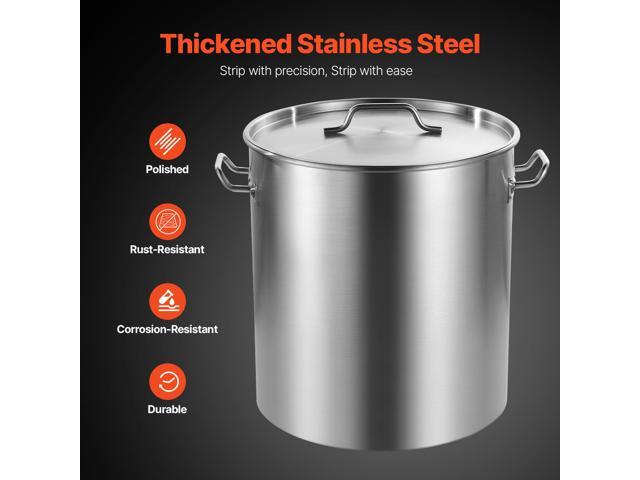 Stainless Steel Stockpot, 54L Large Cooking Pots, Cookware Sauce Pot with Basket, Lid, and Handle, Heavy Duty Commercial Grade Stock Pot, Sanding...