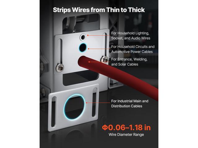 Manual Wire Stripper Machine, 0.06-1.18 in, Copper Cable Stripper Tool, Hand Crank or Drill Powered Modes, Heavy-Duty Q235 Frame Wire Stripping...