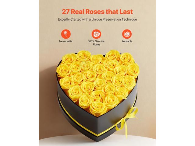 Forever Flowers, 27 Preserved Roses in a Heart Shape Box, Eternal Flowers Immortal Bouquet Birthday Present for Women Her Wife Mothers,...