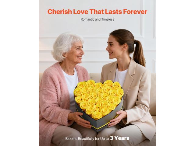 Forever Flowers, 27 Preserved Roses in a Heart Shape Box, Eternal Flowers Immortal Bouquet Birthday Present for Women Her Wife Mothers,...