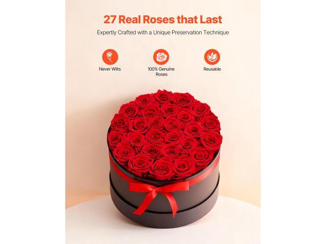 Forever Flowers, 27 Preserved Roses in a Box, Eternal Flowers Immortal Bouquet Birthday Present for Delivery Prime Women Her Wife Mothers,...