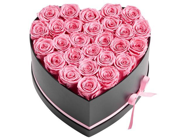 Forever Flowers, 27 Preserved Roses in a Heart Shape Box, Eternal Flowers Immortal Bouquet Birthday Present for Women Her Wife Mothers,...