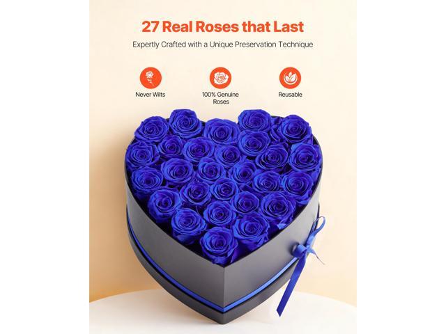 Forever Flowers, 27 Preserved Roses in a Heart Shape Box, Eternal Flowers Immortal Bouquet Birthday Present for Women Her Wife Mothers,...