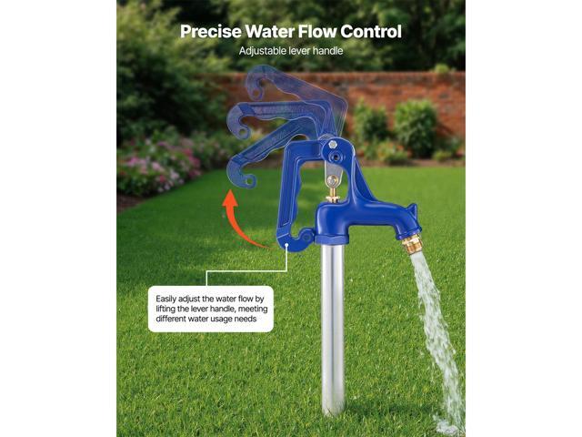 Frost Proof Yard Hydrant, 4.2FT Freeze-Proof Outdoor Faucet with 24' Bury Depth, 3/4' NPT Pipe Connection & 3/4' NH Hose Coupling, No Lead...