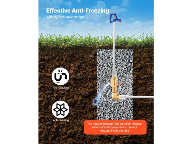 Frost Proof Yard Hydrant, 4.2FT Freeze-Proof Outdoor Faucet with 24' Bury Depth, 3/4' NPT Pipe Connection & 3/4' NH Hose Coupling, No Lead...