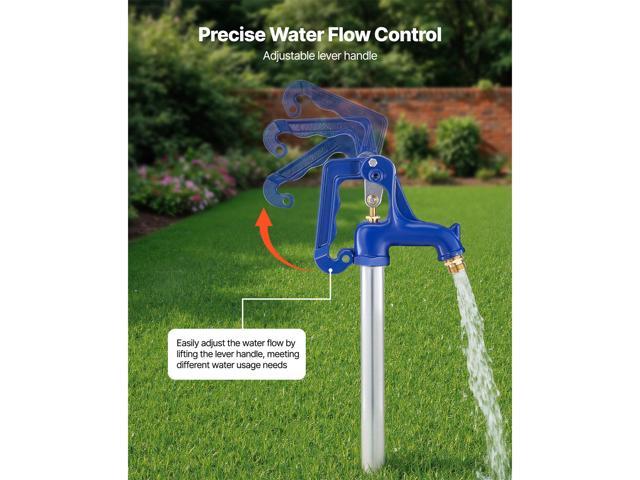 Frost Proof Yard Hydrant, 6.22FT Freeze-Proof Outdoor Faucet with 48' Bury Depth, 3/4' NPT Pipe Connection & 3/4' NH Hose Coupling, No Lead...