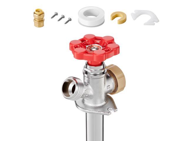 Anti-Siphon Frost-Proof Sillcock, 12' Freeze Proof Outdoor Faucet Bib with Backflow Preventer, 1/2' Push-to-Fit Connector X 3/4' Hose Bibb, No Lead...