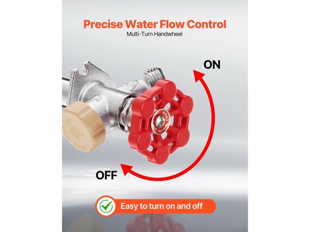 Anti-Siphon Frost-Proof Sillcock, 12' Freeze Proof Outdoor Faucet Bib with Backflow Preventer, 1/2' Push-to-Fit Connector X 3/4' Hose Bibb, No Lead...