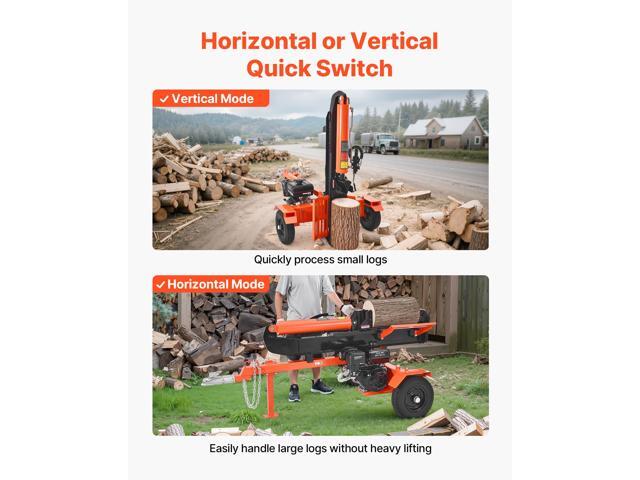 30 Tons Log Splitter, 306CC Engine, Powered Wood Splitter with 2' Ball Coupler, Auto Return, Vertical & Horizontal Mode, Firewood Splitting Wedge...