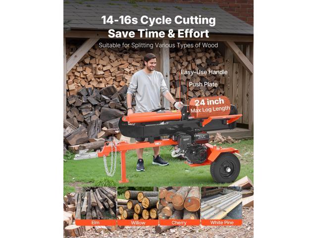 30 Tons Log Splitter, 306CC Engine, Powered Wood Splitter with 2' Ball Coupler, Auto Return, Vertical & Horizontal Mode, Firewood Splitting Wedge...