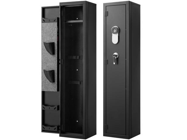 Gun Safe, Heavy Duty Cold-Rolled Steel Fireproof Rifle Cabinet with Fingerprint, Digital Keypad & Key, Large Long Gun Cabinet with Magazine and...