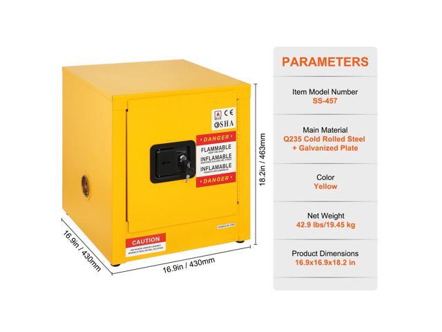 Flammable Safety Cabinet, 11 Gal, Cold-Rolled Steel Flammable Liquid Storage Cabinet, 16.9 x 16.9 x 18.2 in Explosion Proof with 1 Door for...