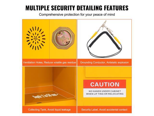 Flammable Safety Cabinet, 11 Gal, Cold-Rolled Steel Flammable Liquid Storage Cabinet, 16.9 x 16.9 x 18.2 in Explosion Proof with 1 Door for...
