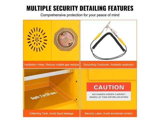 Flammable Safety Cabinet, 12 Gal, Cold-Rolled Steel Flammable Liquid Storage Cabinet, 16.9 x 16.9 x 22 in Explosion Proof with 1 Adjustable Shelf 1...