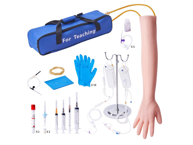 Phlebotomy Practice Kit, IV Venipuncture Intravenous Training Kit, High Simulation IV Practice Arm Kit with Carrying Bag, Practice and Perfect IV...