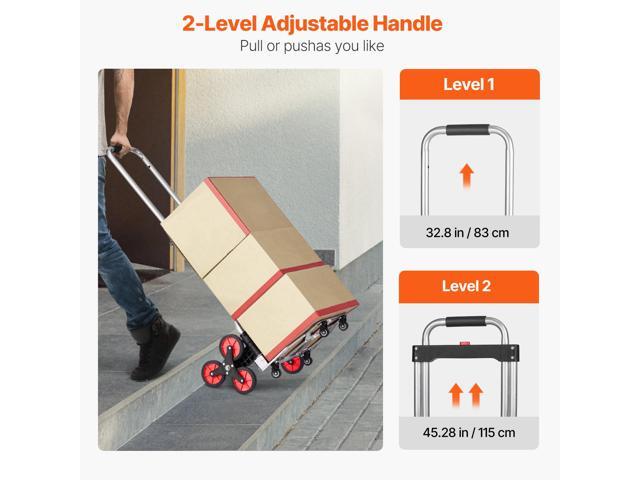Stair Climbing Cart, 260 lbs Capacity Stair Climber Hand Truck and Dolly, Heavy-Duty Folding Trolley Cart with Telescoping Handle, 10 Wheels & 2...