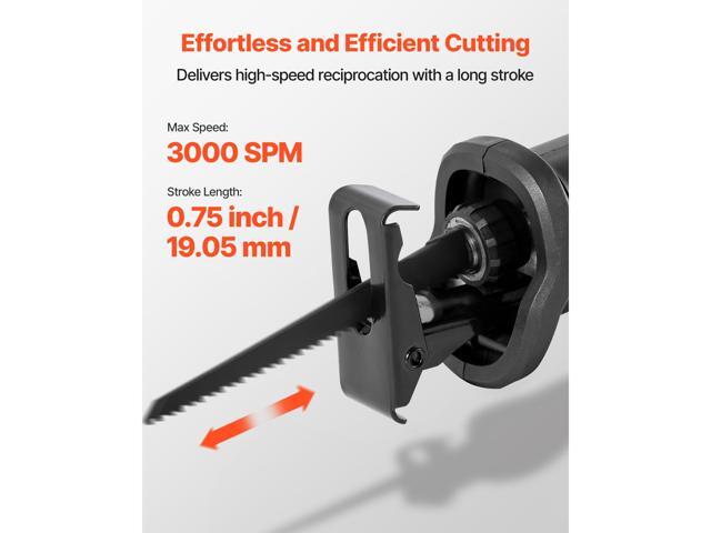 Corded Reciprocating Saw, 120 Volt 6 Amp, 3000 SPM Variable Speed, 3/4 inch Stroke Length, Electric Reciprocating Saw with 8 Blades and Carrying...