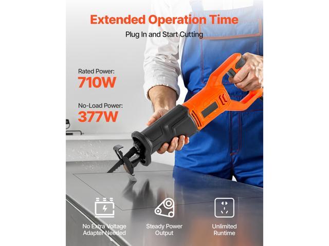 Corded Reciprocating Saw, 120 Volt 6 Amp, 3000 SPM Variable Speed, 3/4 inch Stroke Length, Electric Reciprocating Saw with 8 Blades and Carrying...