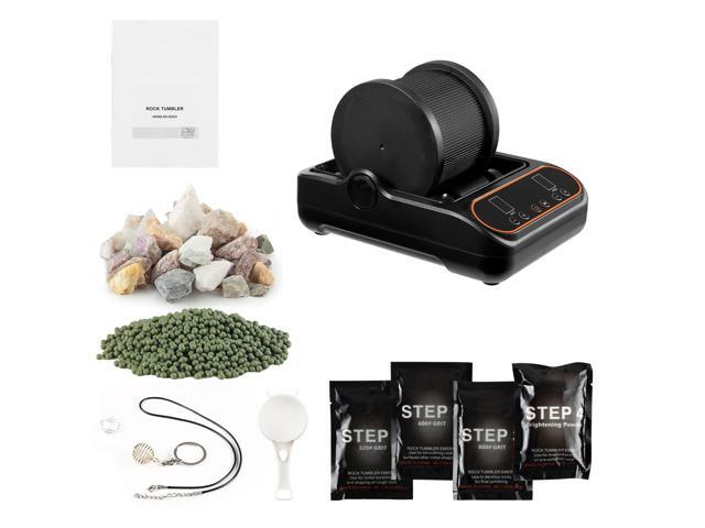 Rock Tumbler, 2 lb Rock Polishing Machine, Rocks Tumbling Kit with 4-Speed Adjustment, 19 Day Timer, PC Sound Reduction Cover & TPU Drum, Direct...