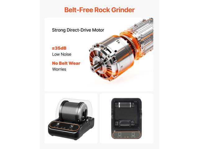 Rock Tumbler, 2 lb Rock Polishing Machine, Rocks Tumbling Kit with 4-Speed Adjustment, 19 Day Timer, PC Sound Reduction Cover & TPU Drum, Direct...