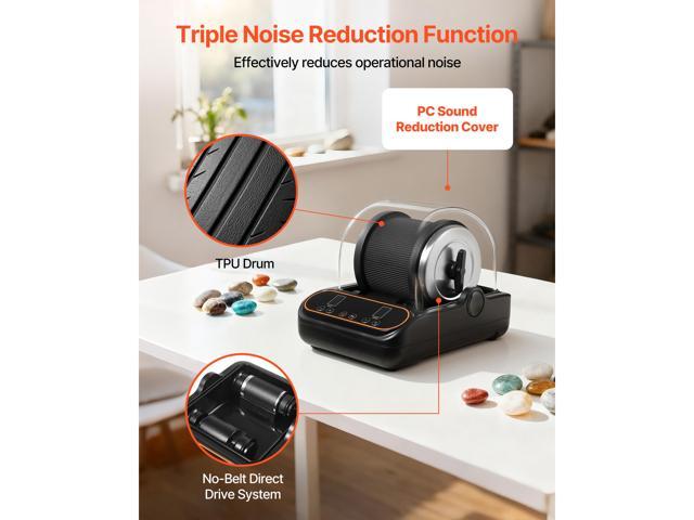 Rock Tumbler, 2 lb Rock Polishing Machine, Rocks Tumbling Kit with 4-Speed Adjustment, 19 Day Timer, PC Sound Reduction Cover & TPU Drum, Direct...