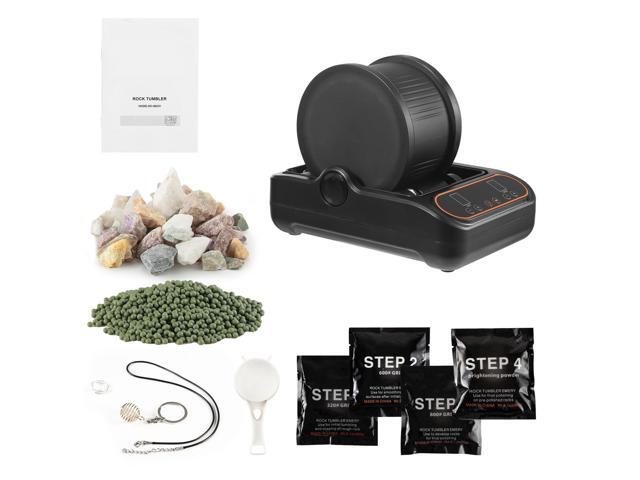 Rock Tumbler, 3 lb Rock Polishing Machine, Rocks Tumbling Kit with 4-Speed Adjustment, 19 Day Timer, PC Sound Reduction Cover & TPU Drum, Direct...